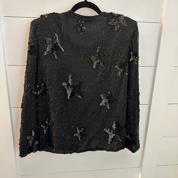 VINTAGE Y2K FELICITY PXL silk beaded woman evening party old money luxury jacket - Picture 2 of 13